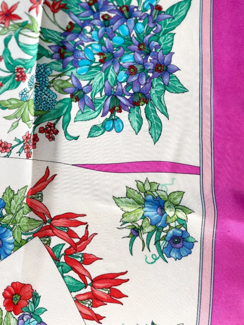 Vintage Christian Dior Floral Silk Scarf | Made in Italy